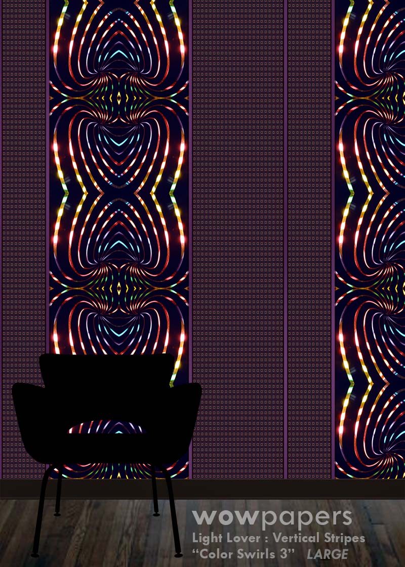 Color Swirls 3 Striped Wallpaper