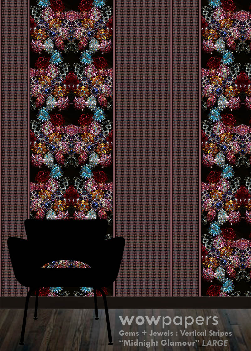 Midnight Glamour Striped Wallpaper