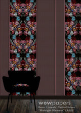 Midnight Glamour Striped Wallpaper