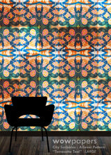 Terracotta Teal Modern Wallpaper