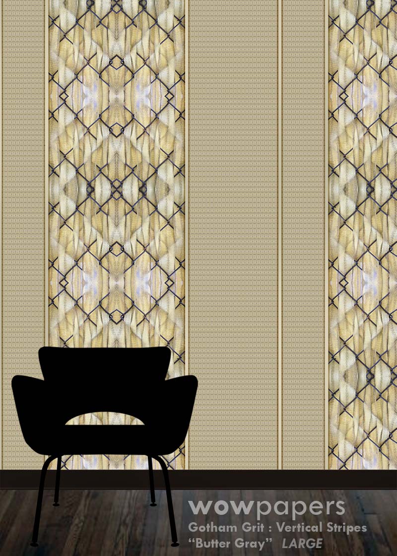 Butter Gray Striped Wallpaper