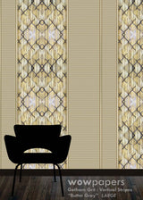 Butter Gray Striped Wallpaper