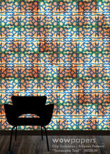 Terracotta Teal Modern Wallpaper
