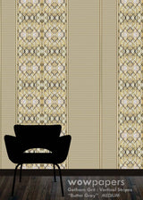 Butter Gray Striped Wallpaper