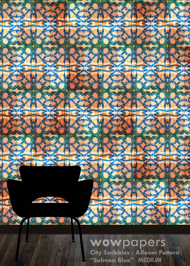 Salmon Blue Modern Wallpaper