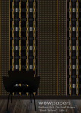 Black Yellow Striped Wallpaper