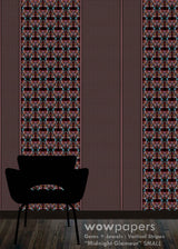 Midnight Glamour Striped Wallpaper
