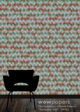Terracotta Teal Modern Wallpaper