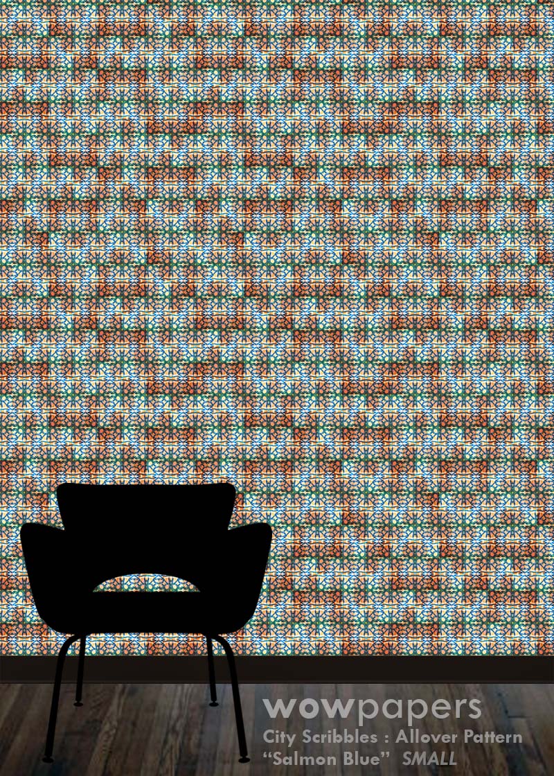 Salmon Blue Modern Wallpaper