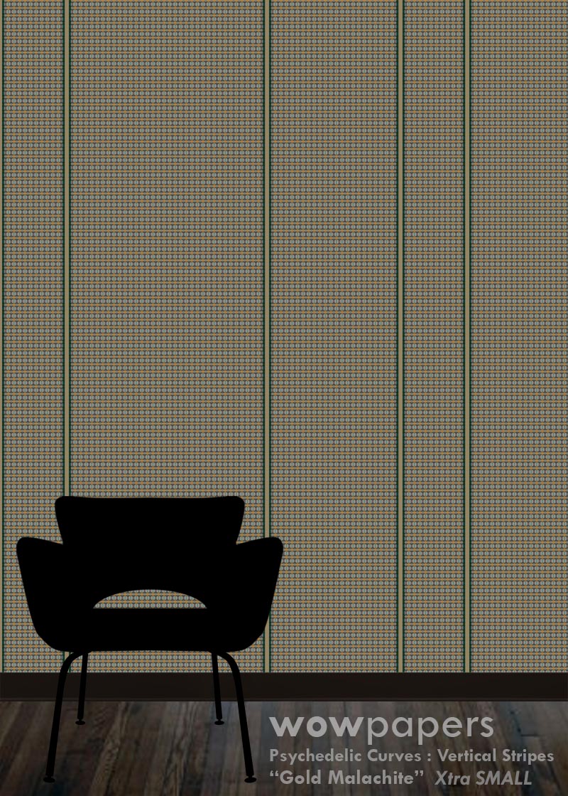 Gold Malachite Striped Wallpaper