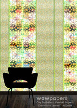 Chartreuse Lemon Striped Wallpaper