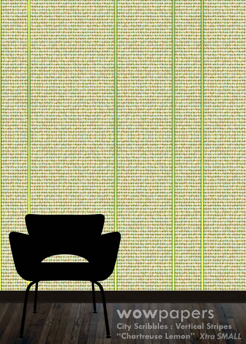 Chartreuse Lemon Striped Wallpaper