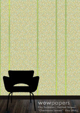 Chartreuse Lemon Striped Wallpaper
