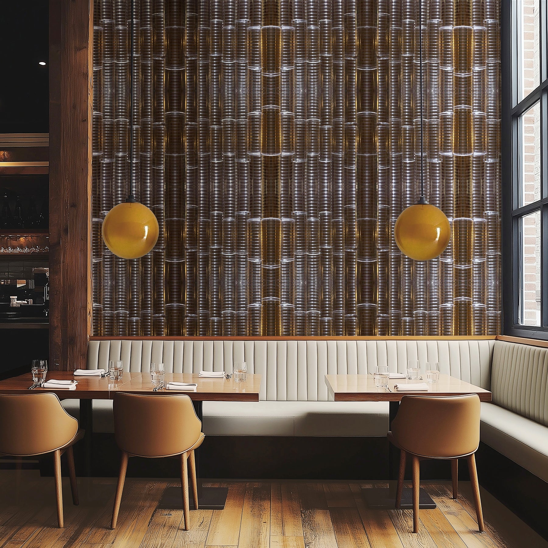 Brown White Abstract Wallpaper