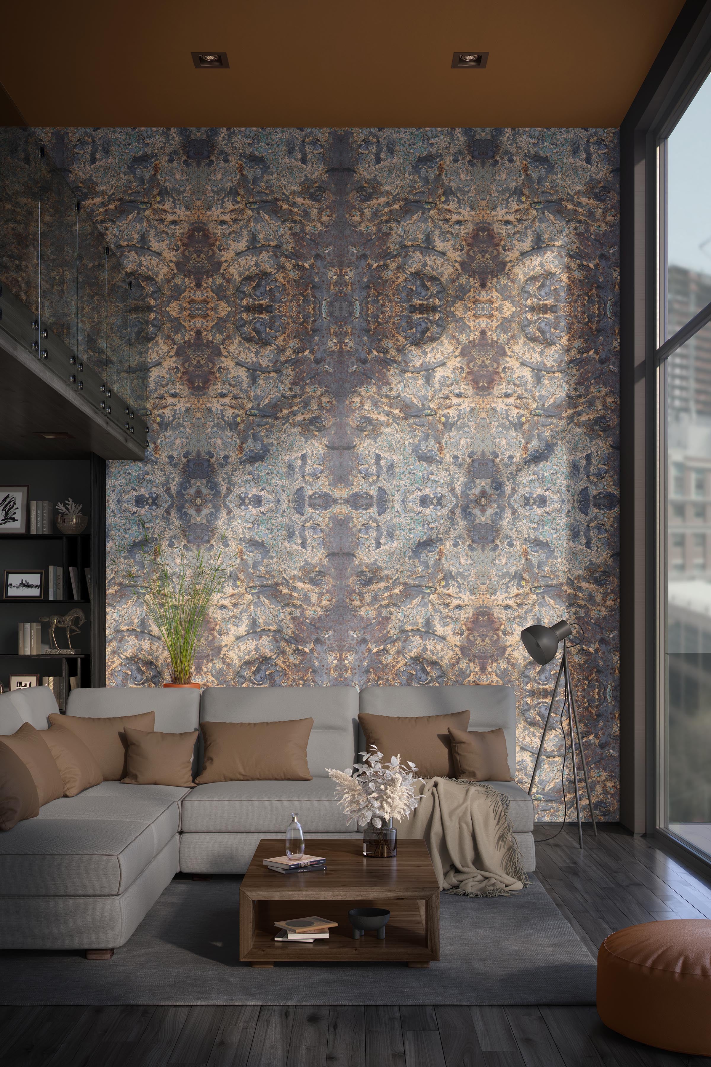 Gotham Grit | Lt. Blue Taupe Designer Wallcovering Mural