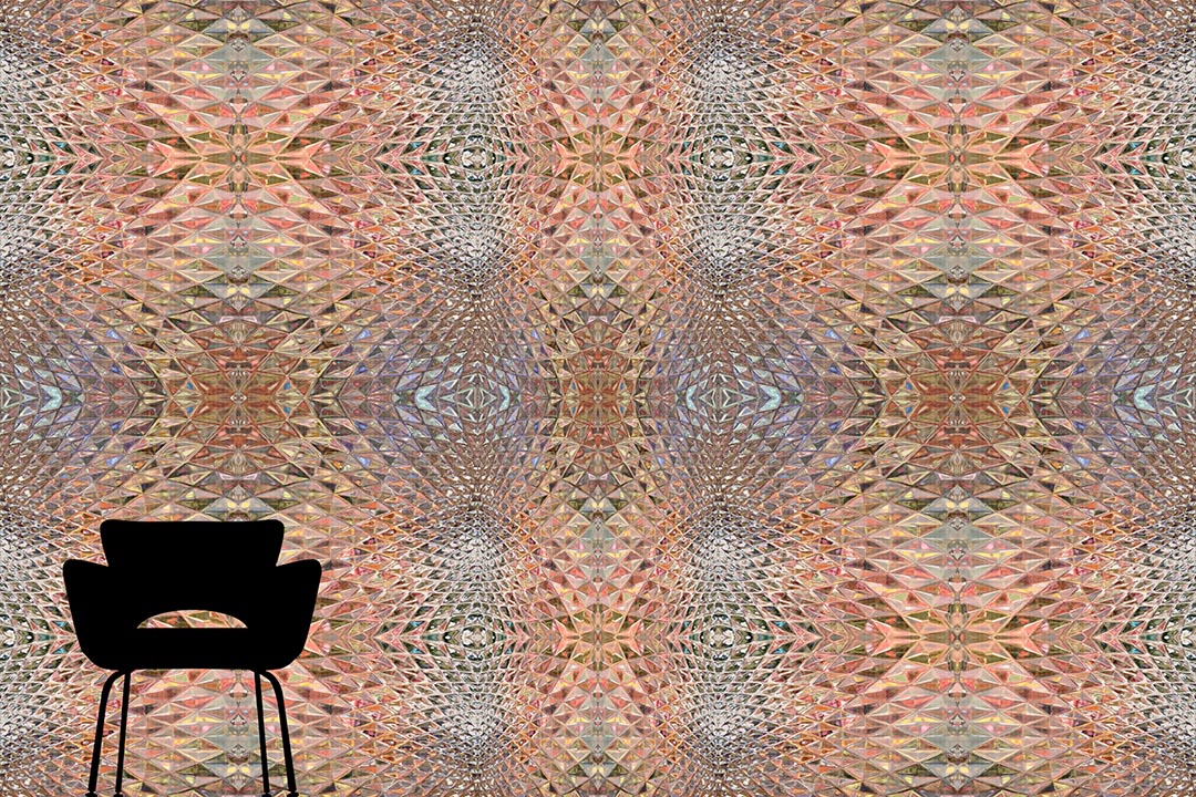 Psychedelic Curves | Salmon Blue Wallcovering Mural