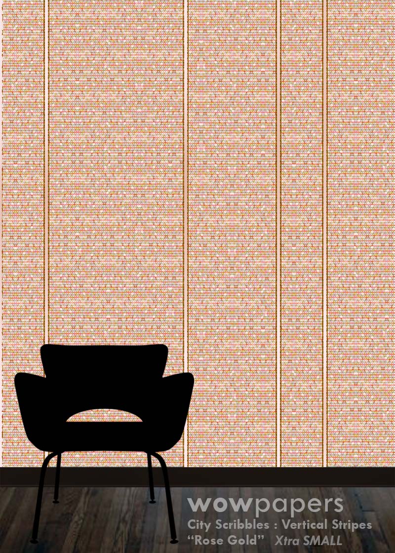 Rose Gold Striped Wallpaper