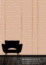 Rose Gold Striped Wallpaper