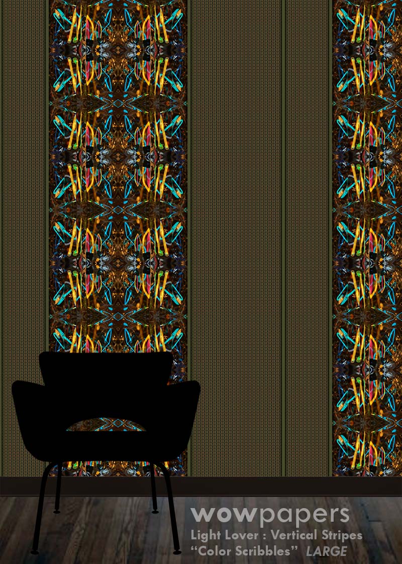 Color Scribbles Striped Wallpaper