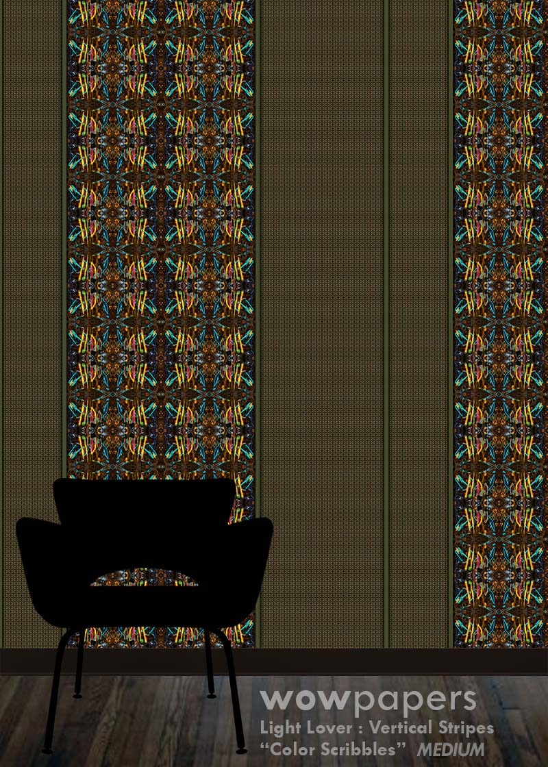 Color Scribbles Striped Wallpaper