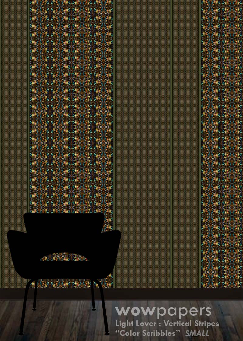 Color Scribbles Striped Wallpaper
