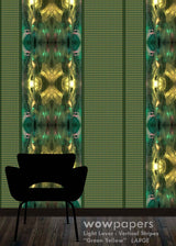 Green Yellow Striped Wallpaper