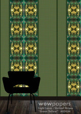 Green Yellow Striped Wallpaper