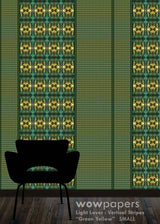 Green Yellow Striped Wallpaper