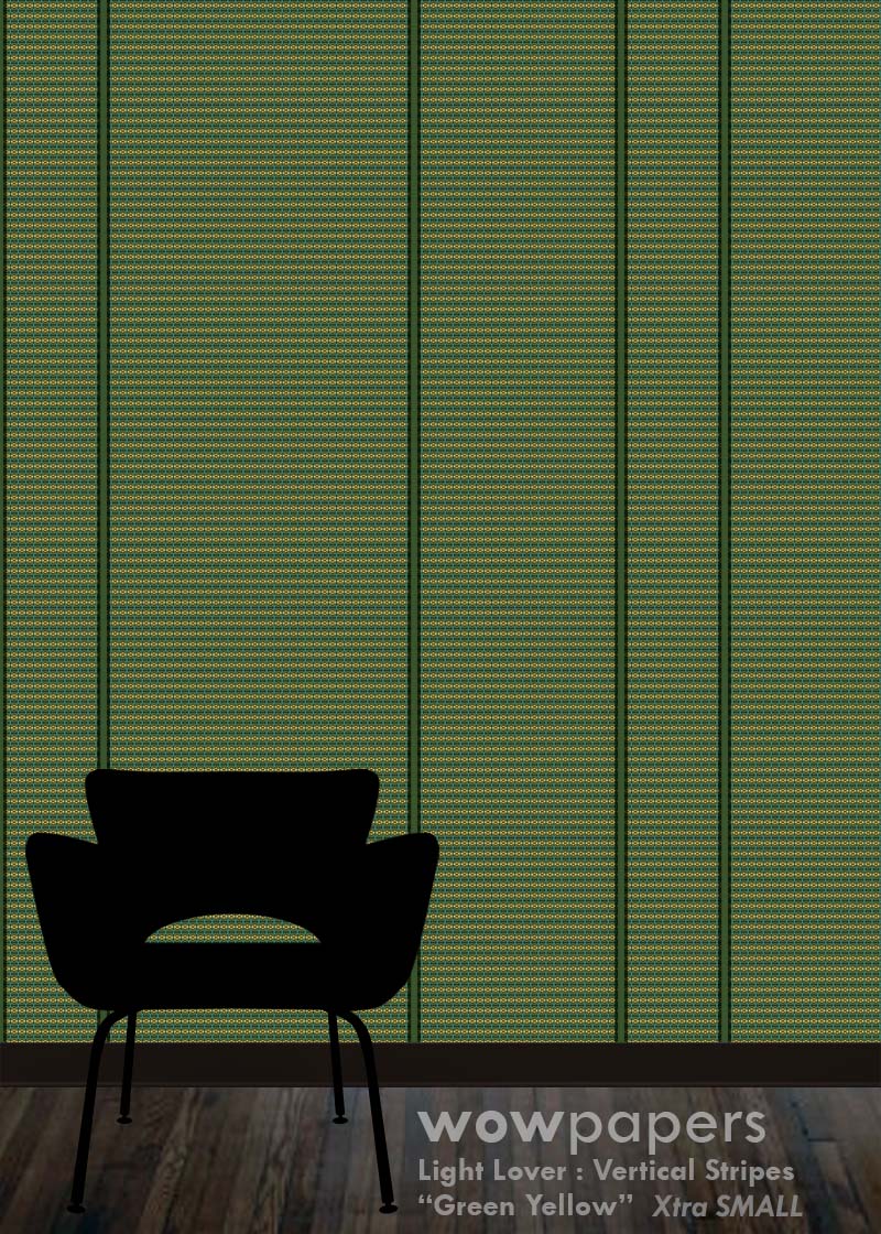 Green Yellow Striped Wallpaper