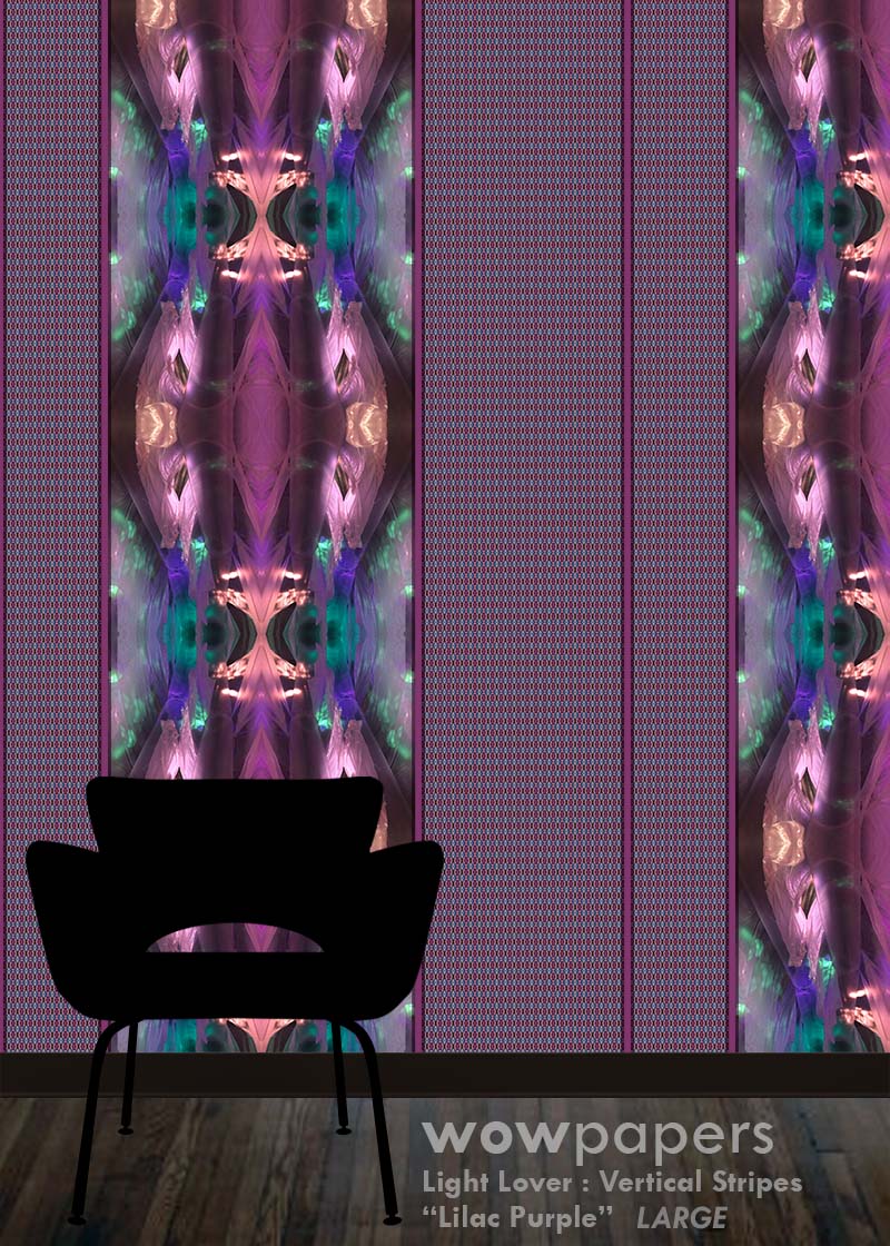 Lilac Purple Striped Wallpaper