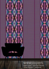 Lilac Purple Striped Wallpaper