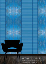 Blue White Striped Wallpaper