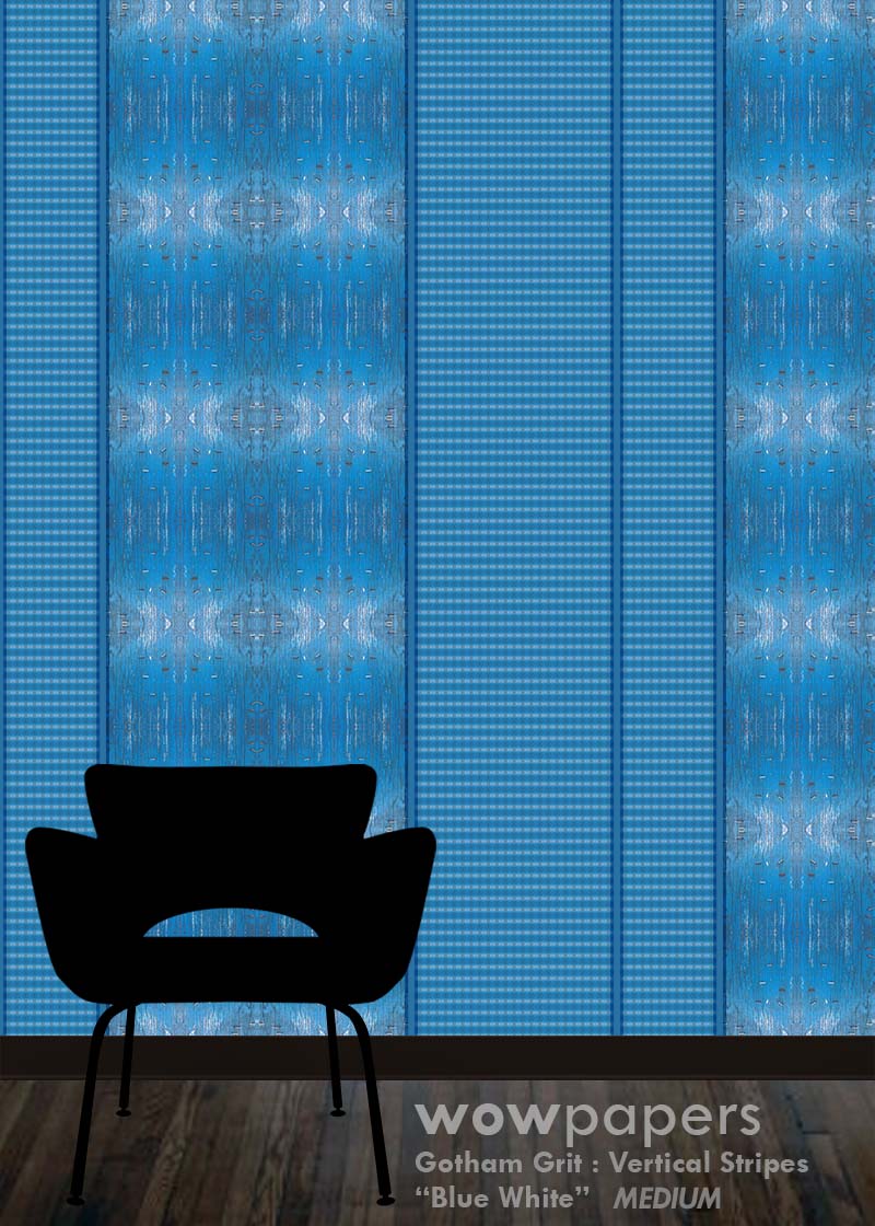 Blue White Striped Wallpaper